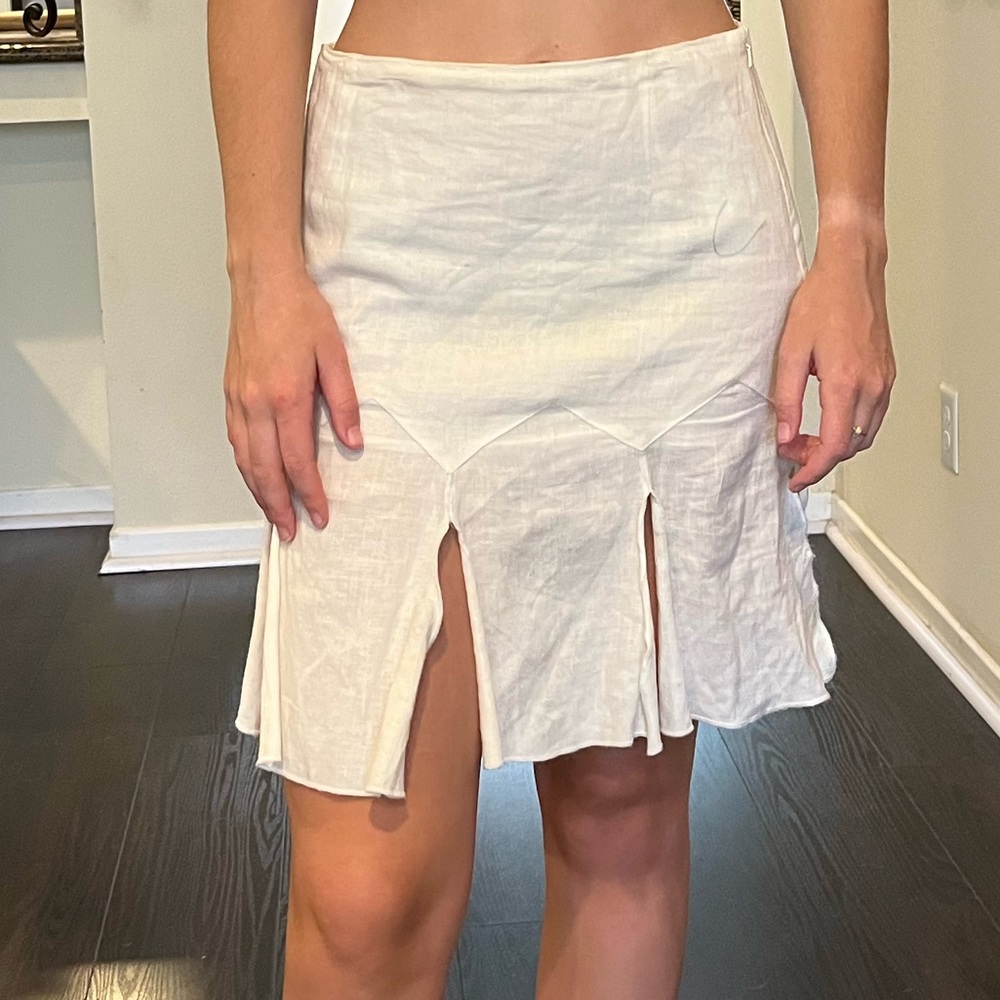 Linen White Skirt size 2 White House Black Market